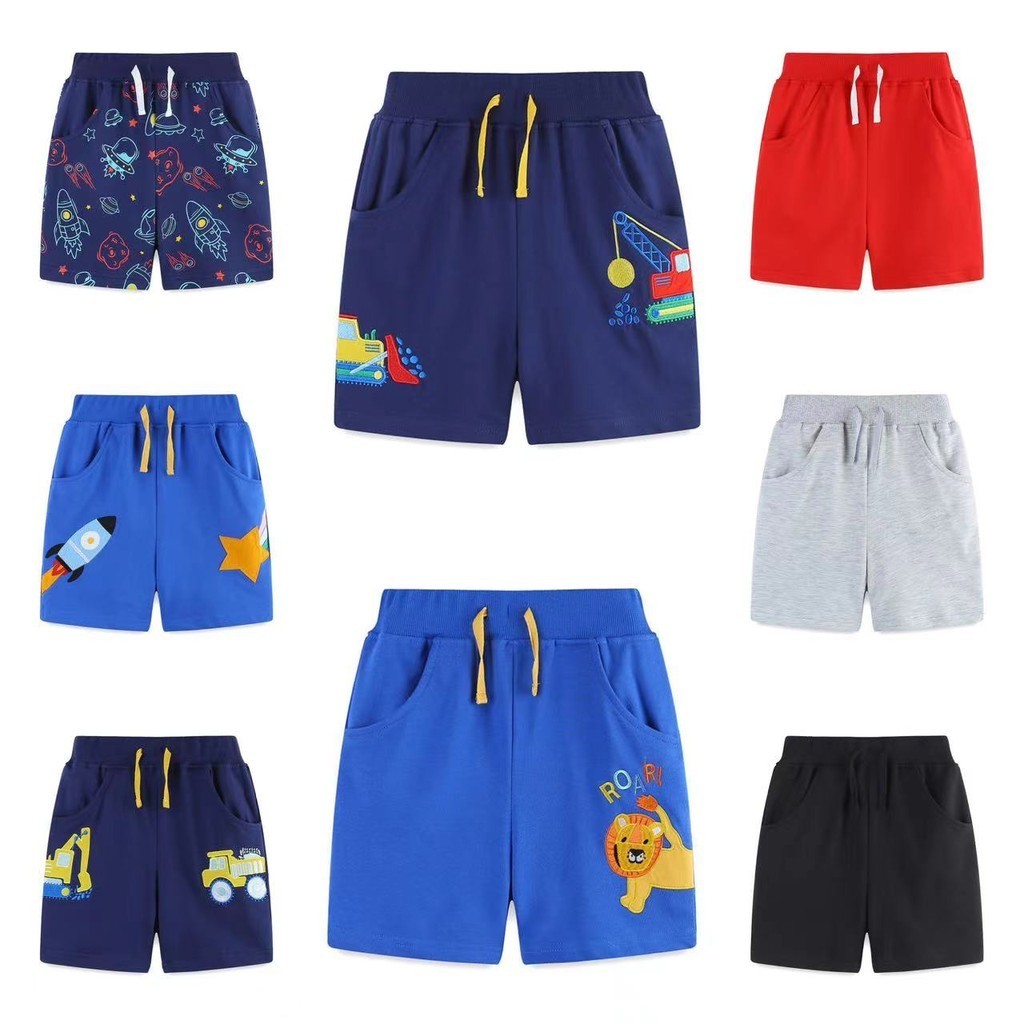 กางเกงขาสั้น แบบเรียบ สไตล์ยุโรป และอเมริกา แฟชั่นสําหรับเด็กผู้ชาย