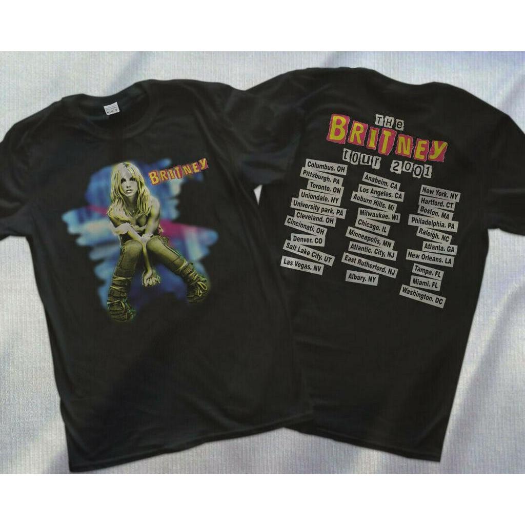 【ใหม่】Vtg เสื้อยืดลําลอง แขนสั้น พิมพ์ลาย Britney Spears Tour Concert 2001 REPRINT