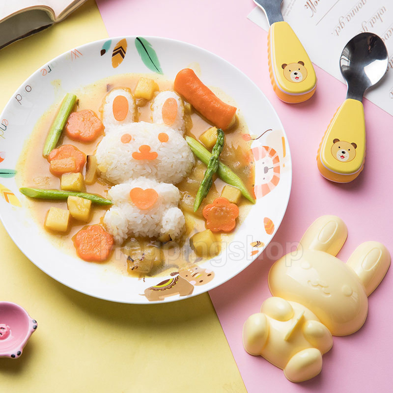 3 ชิ้น / เซต แม่พิมพ์ซูชิ กระต่ายน่ารัก DIY แซนวิช ข้าวปั้น อุปกรณ์ครัว เด็กทารก อาหารเช้า แม่พิมพ์ซูชิ เบนโตะ อุปกรณ์เสริม