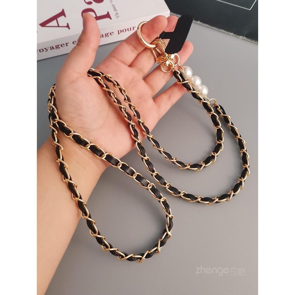 สายคล้องโทรศัพท์มือถือ แบบหนัง ประดับไข่มุก ระดับไฮเอนด์ และจี้ห้อย แบบสากล แฟชั่นสําหรับผู้หญิง