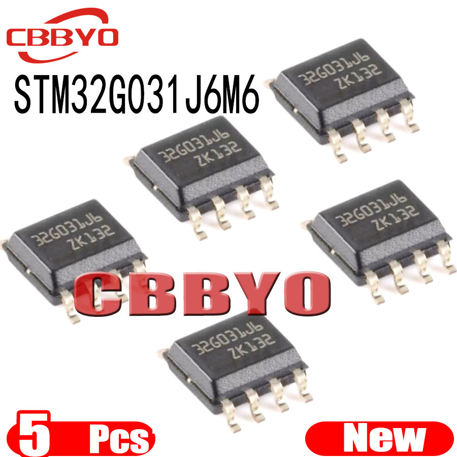 5 ชิ้นแบรนด์ใหม่ STM32G031J6M6 STM32G031J6 32G031J6 sop-8