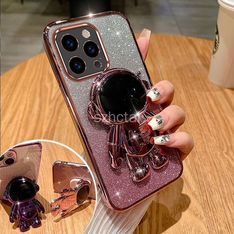 เคส Redmi 9C 10A 10 10C 12C 12 13C 5G Note 8 9 10 11 12 Pro 11T 9S 11S 12S 13 4G 5G เคสโทรศัพท์มือถือซิลิโคน ลายนักบินอวกาศ 6D หมุนได้ 360 องศา พร้อมขาตั้ง สําหรับ