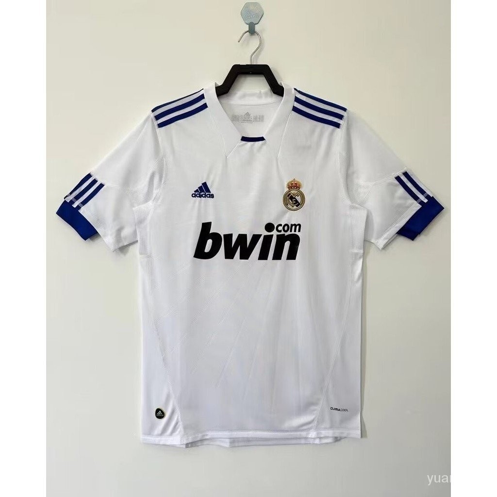 เสื้อกีฬาแขนสั้น ลายทีมชาติฟุตบอล Real Madrid 2009 2010 ชุดเหย้า สไตล์เรโทร