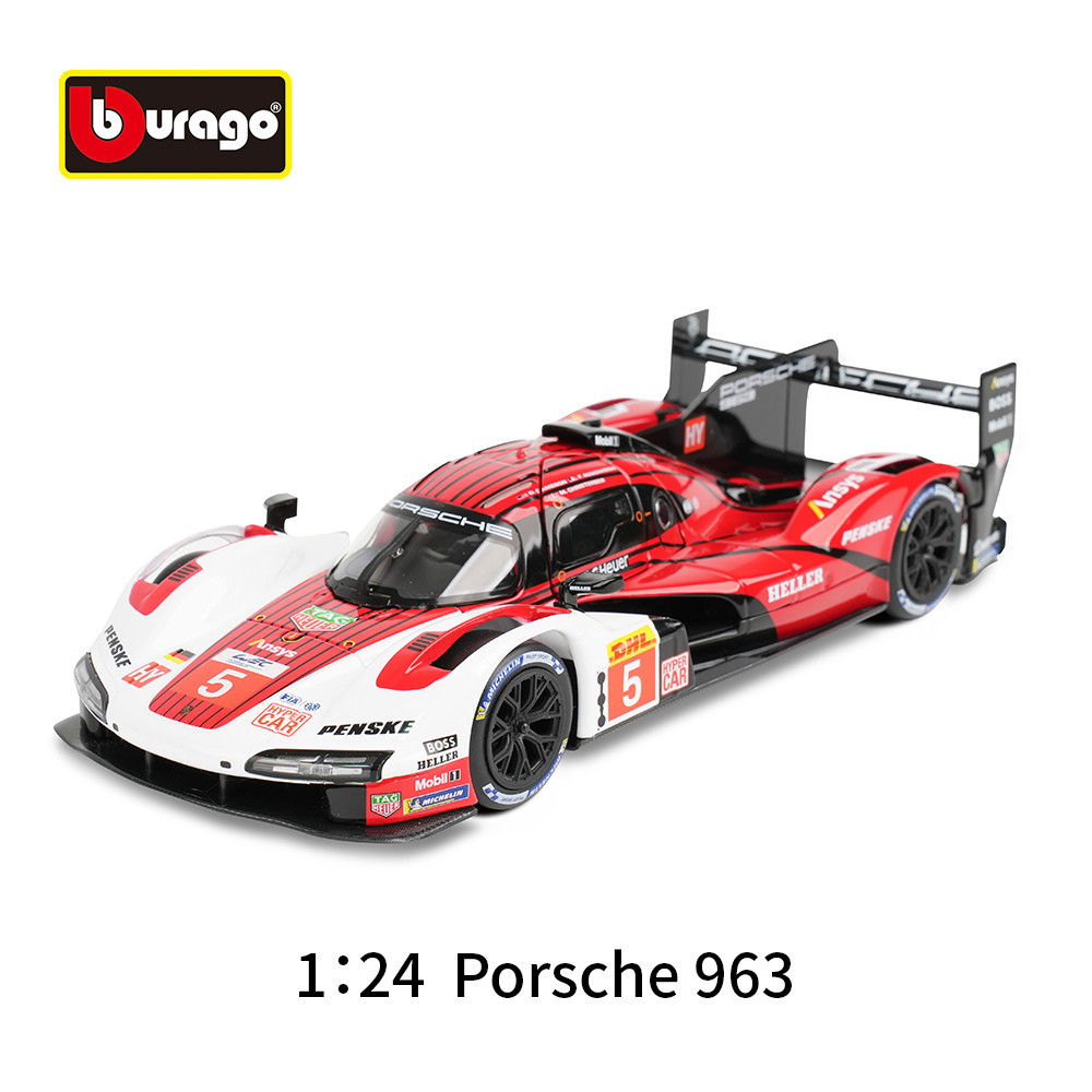 Bburago โมเดลรถสปอร์ต 1:24 Porsche 963 ของเล่นสําหรับเด็ก
