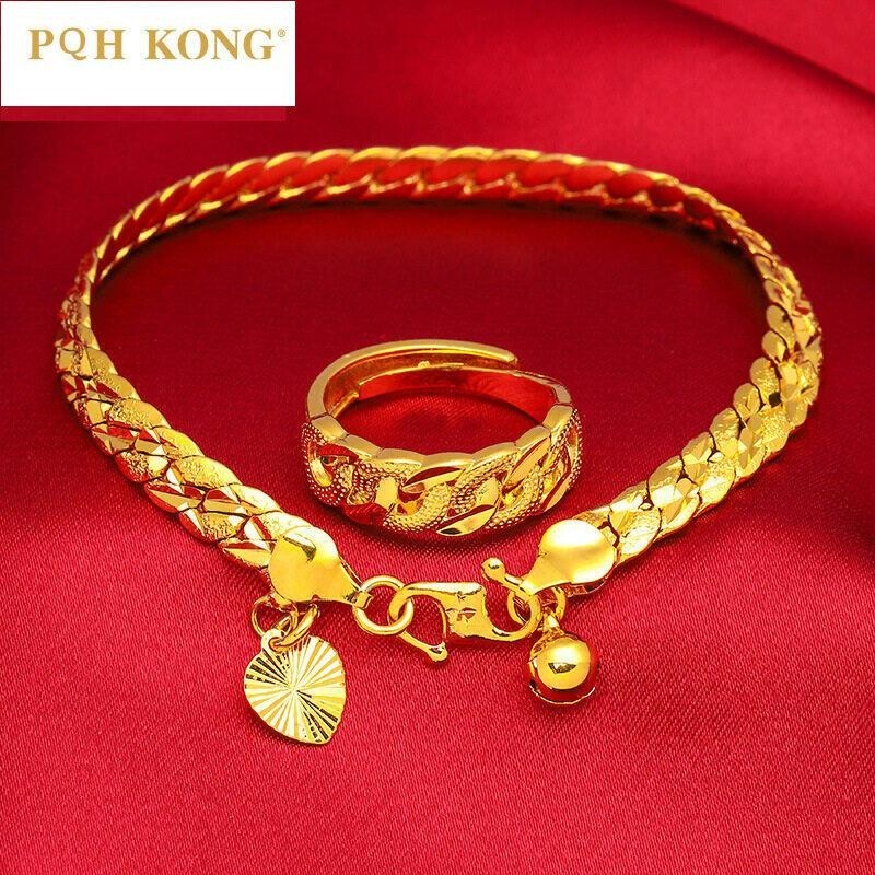 เครื ่ องประดับโซ ่ หัวเข ็ มขัด 916 Lelong Bangkok Gold Bracelet Viral Women 's Bracelet