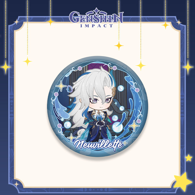 Genshin Impact Wriothesley Neuvillette Lyney Wanderer เข็มกลัดโลหะ ลายตัวอักษร Starlight 5.8 ซม. สําหรับตกแต่งบาร์ - รูปที่ 2