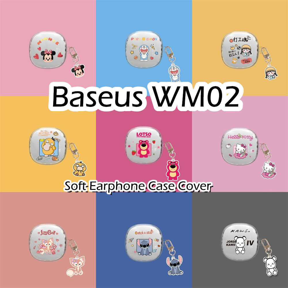 พร้อมส่ง! นําไปใช้กับ Baseus WM02 เคส Case เคสหูฟัง การ์ตูนน้ําเย็น ซิลิโคนนุ่ม เคส เคสหูฟัง