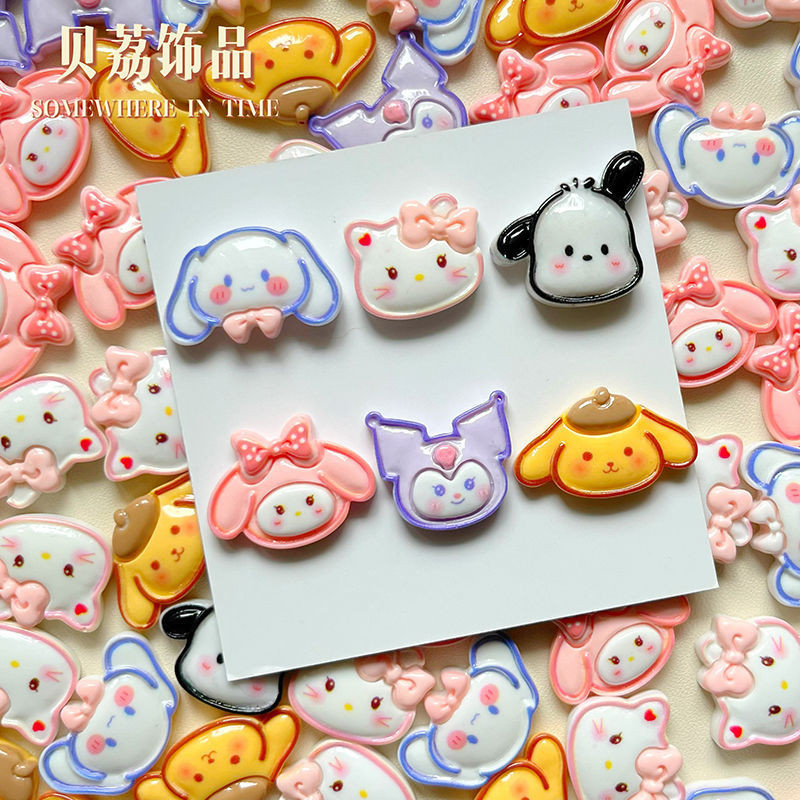 [พร้อมส่ง] กาวเรซิ่น รูปการ์ตูนซานริโอ้ แฮนด์เมด สําหรับติดเคสโทรศัพท์ กิ๊บติดผม รองเท้า 100 ชิ้น