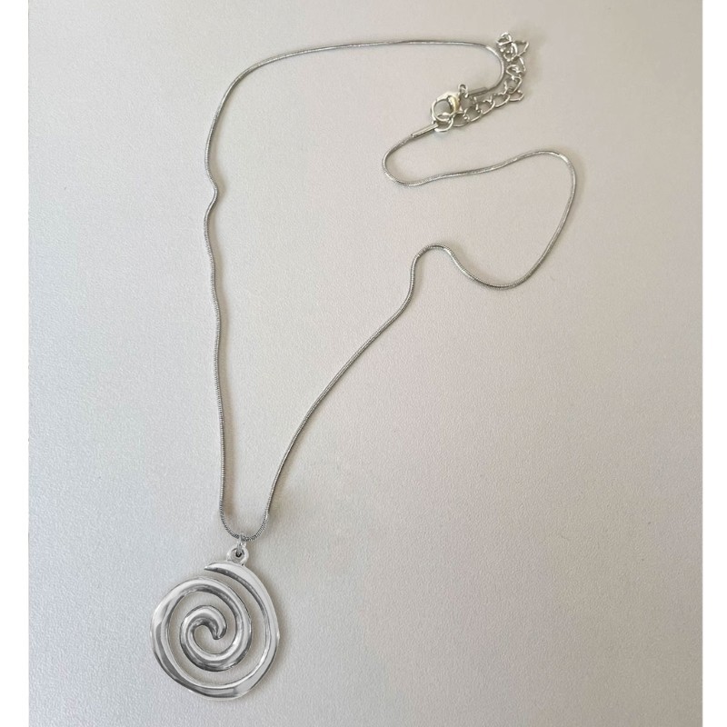 Fashionable Swirl Pendant Necklace Adjustable Length Neckchain Elegant Accessory ราคา ถูกที่สุด ดีลบีเคเค แกลเลอรีภาพที่ 9