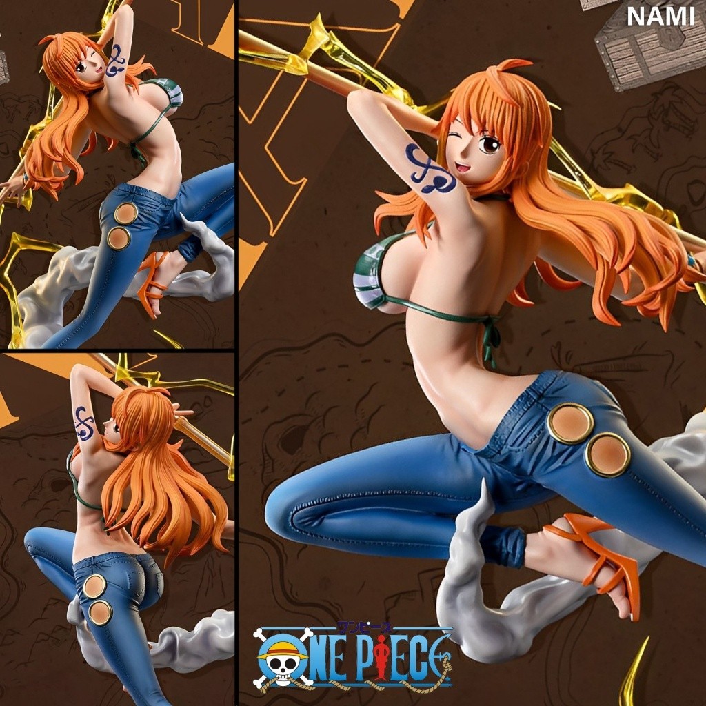 Figure ฟิกเกอร์ IU Studio One Piece  Nami นามิ ต้นหนเรือ ชุดกางกางยีนขายาว งานปั้น pmhappiness