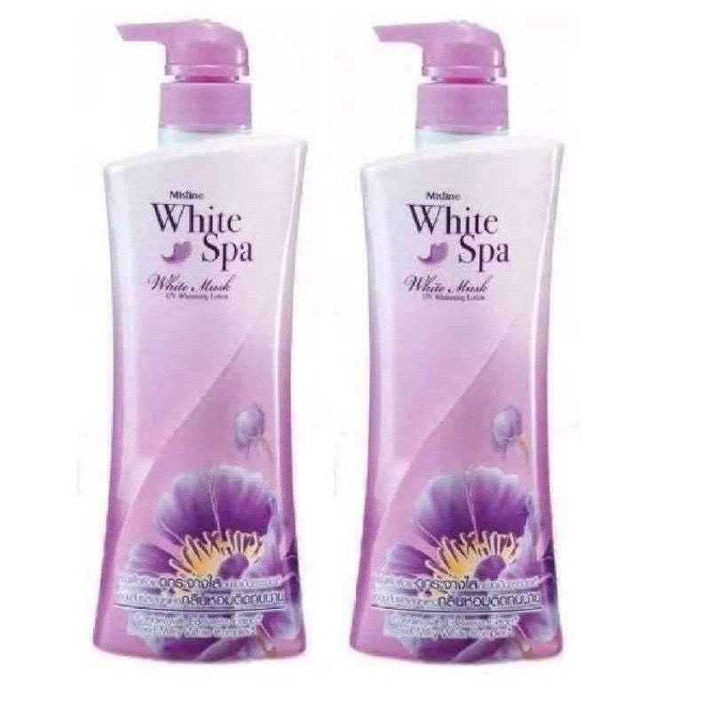 Mistine white spa lotion white musk โลชั่น มิสทีน ไวท์ สปา ไวท์ มัสท์ สีม่วง กล้วยไม้ โลชั้น