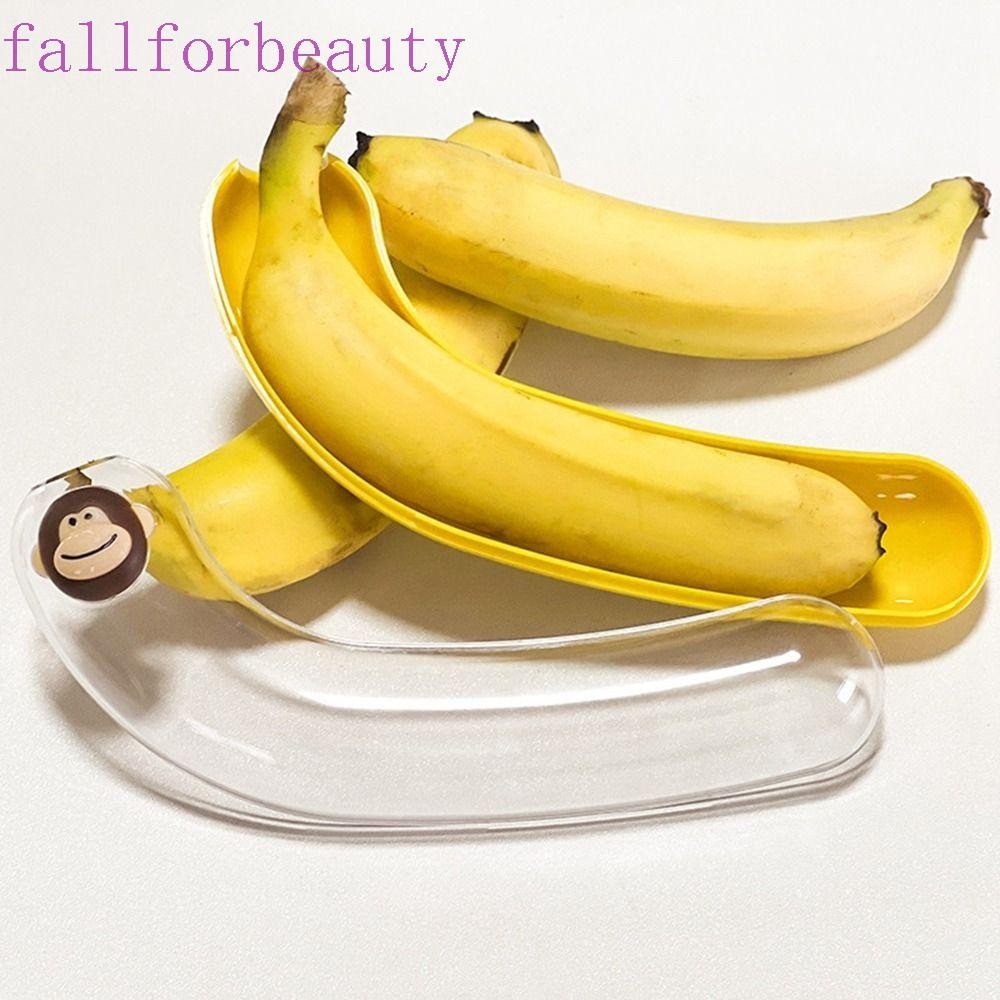 Fallforbeauty Banana Storage Case, กล่องเก็บกล้วยรูปกล้วยพลาสติกเกรดอาหาร, สะดวกนํากลับมาใช้ใหม่ Anti-Squeezing ทนต่อการสึกหรอ Banana Saver กลางแจ้ง