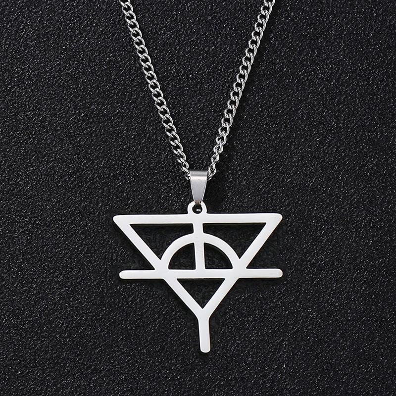 韩ซีรีส์华จี้ 同款韩版链เฮ้标火星จี้แพด男女粉丝 吊带不钢项链ไม่จางหาย色สร้อยคอเดียวกันของ หัวเฉินหยู hcy โลโก้ประสิทธิภาพ