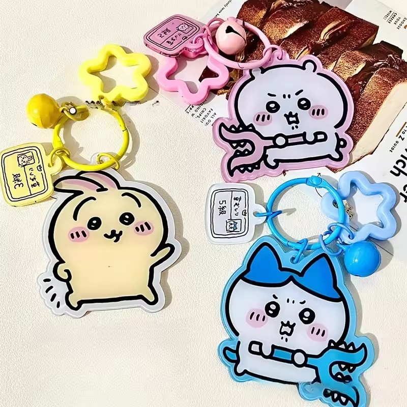 Kawaii Chikawa อะคริลิคพวงกุญแจรูปน่ารัก Usagi Hachiware ที่มีสีสันแผ่นอะคริลิคจี้การ์ตูน DIY อุปกรณ์เสริมของขวัญ