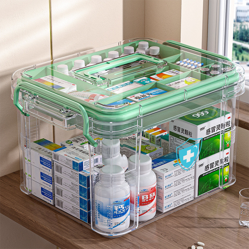 [Hot Sale]Medicine Box Storage Box Home Medical Emergency Box Transparent Large Capacity Medicine St