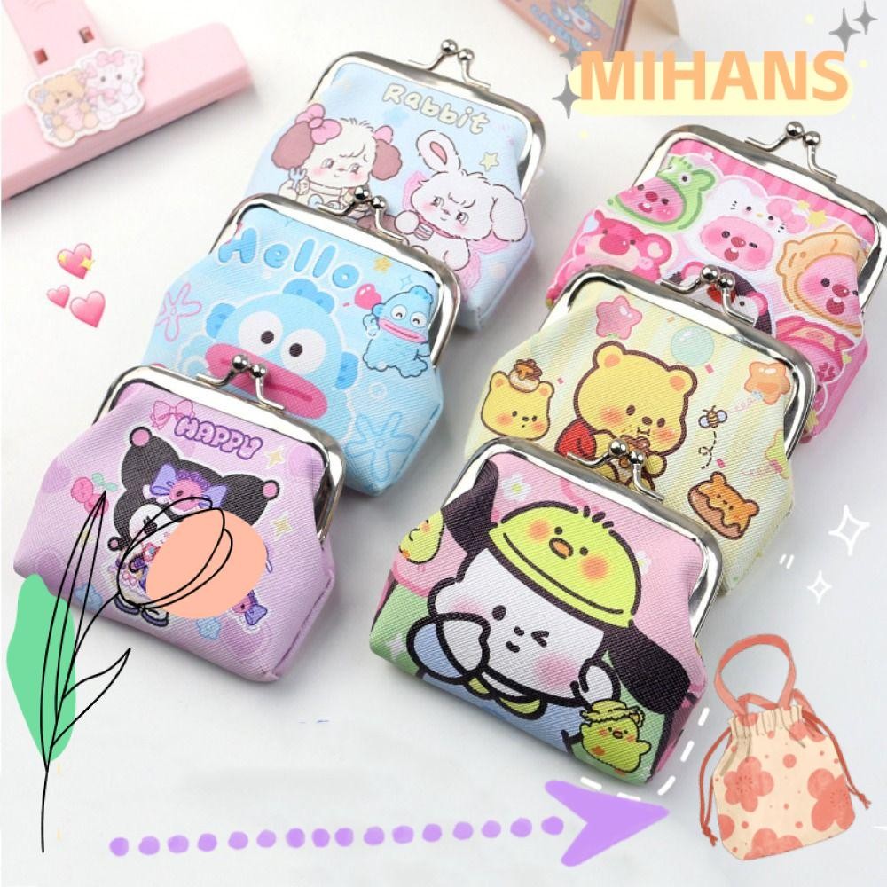 กระเป๋าใส่เหรียญ MIH,การ์ตูนขนาดเล็กเปลี่ยนเงิน,กระเป๋าหนัง PU เด็กผู้หญิง