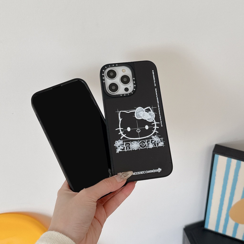 Hellokitty casetify Mirror เคสโทรศัพท์สําหรับ iPhone16ProMax กรณีใช้งานร่วมกับ IP15Pro กระจกเคสโทรศั