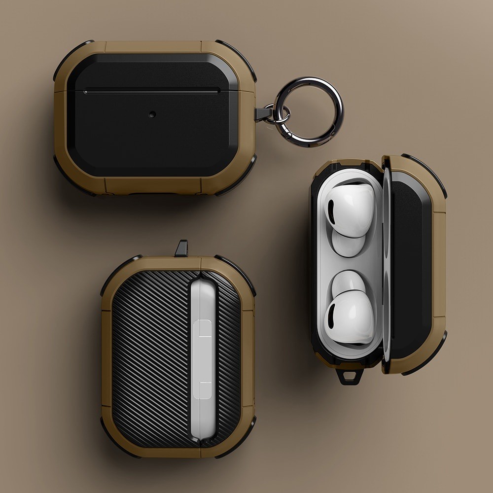 Thunder Armor สไตล์หูฟังสําหรับ AirPods 4 Pro Pro2 Anti Scratch กันกระแทกพร้อมพวงกุญแจ TPU ทนทาน Anti Drop PC หูฟังป้องกันกรณีสําหรับ AirPods 3 2 1