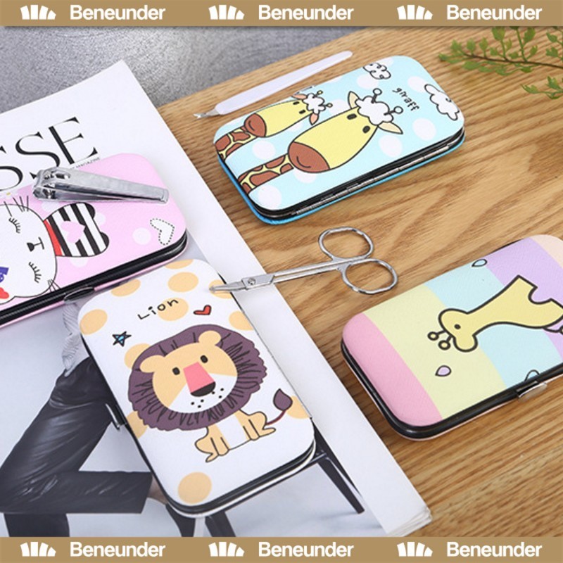 พร้อมส่ง💕 ชุดกรรไกรตัดเล็บ 7 ชิ้น ลายการ์ตูน อุปกรณ์ตกแต่งเล็บ