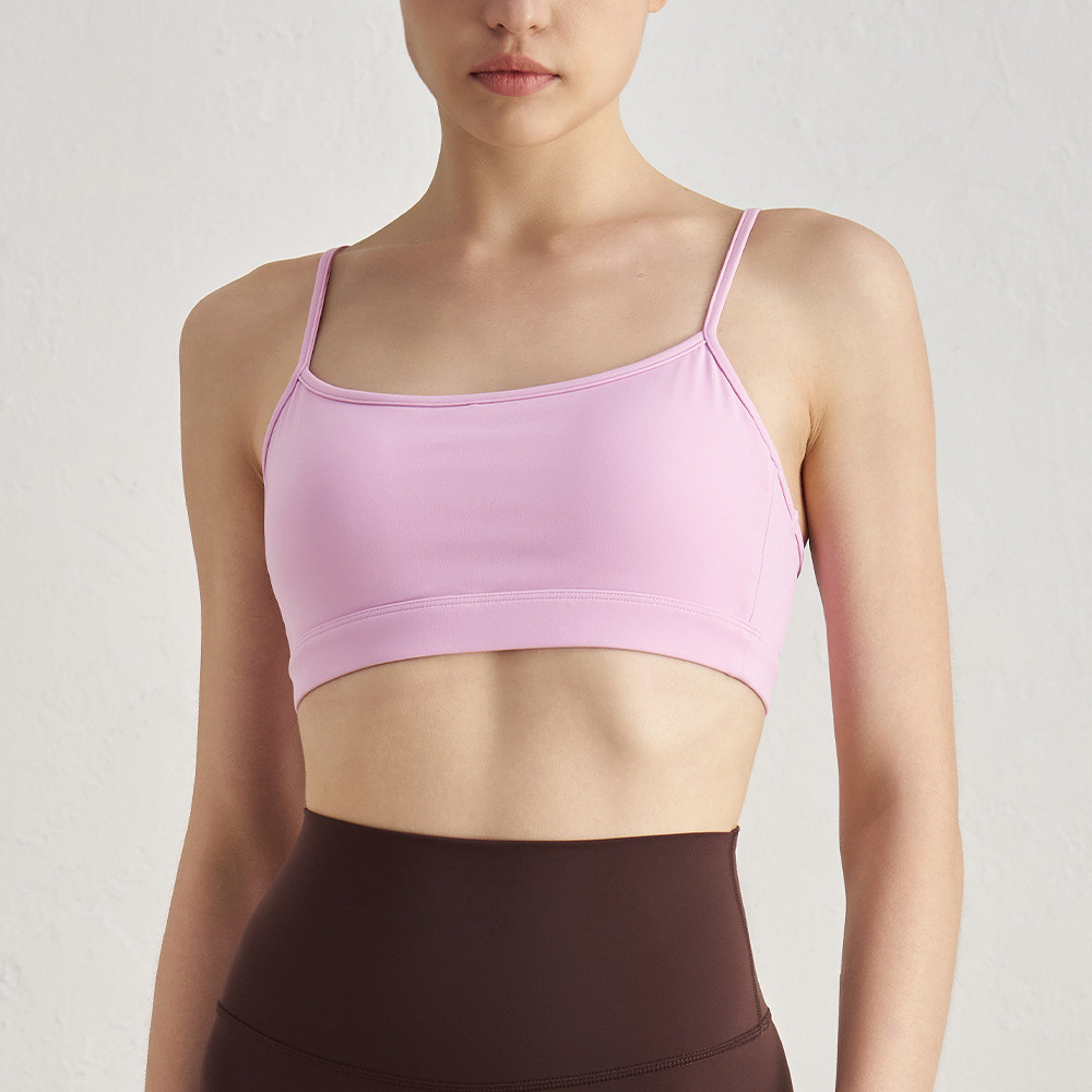 Yoga Sports Bra Spaghetti Straps Moisture-wicking ราคา ถูกที่สุด ดีลบีเคเค แกลเลอรีภาพที่ 6