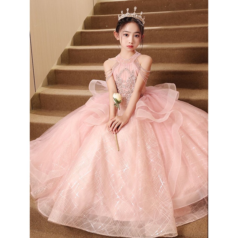 Niche Atmospheric เครื่องแต่งกายกระโปรงผ้ากอซ High-End ที่กําหนดเองชุดจัดเลี้ยงเจ้าหญิงกระโปรงโฮสต์แฟชั่นหรูหราสาวเปียโน RCGD