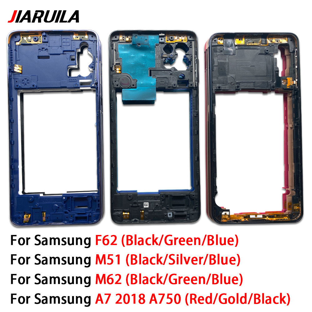 Jiaruila ของแท้ 100% กรอบกลาง พร้อมปุ่มปรับระดับเสียง แบบเปลี่ยน สําหรับ Samsung Galaxy A41 F62 M51 M62 A7 2018