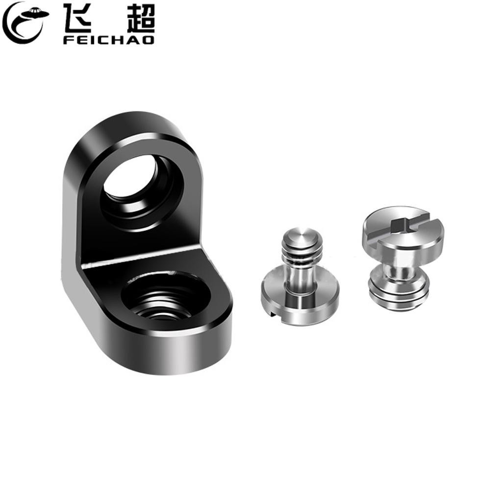 Feichao อะแดปเตอร์เมาท์ขาตั้งกล้อง อะลูมิเนียมอัลลอย 1/4 3/8 สกรู 90 องศา อุปกรณ์เสริม สําหรับกล้องถ่ายรูปสตูดิโอ