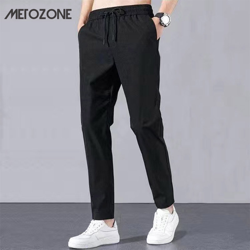Metozone กางเกงกีฬาลําลอง ทรงหลวม ยืดหยุ่น ขนาดใหญ่ แฟชั่นฤดูร้อน สําหรับผู้ชาย
