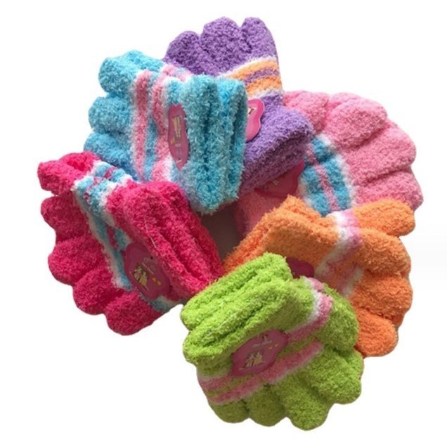 B420 ถุงมือเด็ก ถุงมือกันหนาวเด็ก ผ้านุ่ม ขนตุ๊กตา (ถุง/นิ้ว)