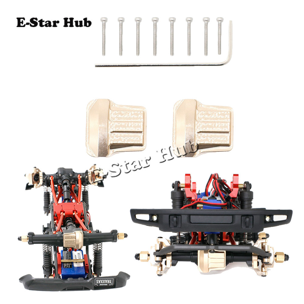 ทองเหลืองด้านหน้าและด้านหลังเพลาสะพานฝาครอบทองเหลือง Counterweight สําหรับ Traxxas 1/18 Trx4-M Trx4m