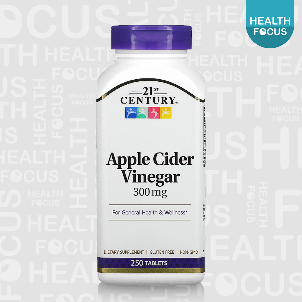 [พร้อมส่ง] 21st Century Apple Cider Vinegar 300 mg แอปเปิ้ลไซเดอ ชนิดเม็ด [HealthFocus]
