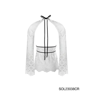 SABINA | JANESUDA x SABINA เสื้อแขนยาว (แขนถอดออกได้) Lady Jane รหัส SOL23038CR สีขาว
