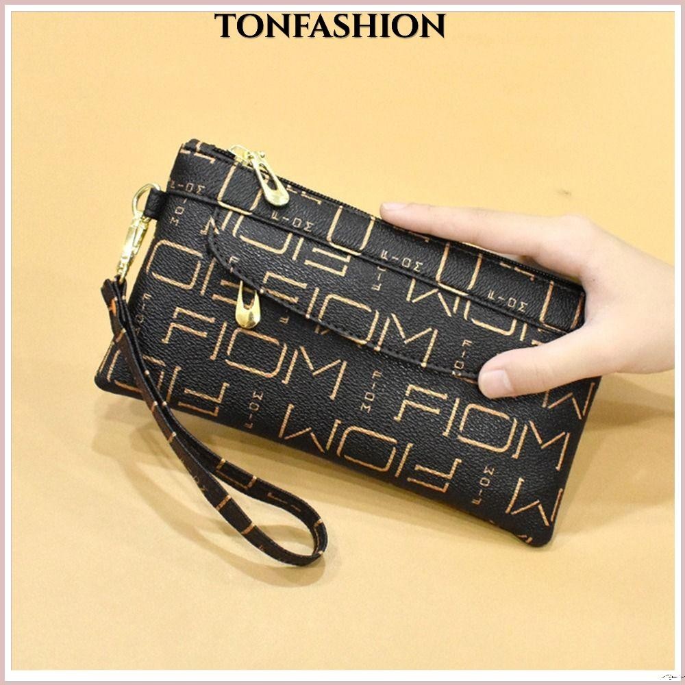 Tonfashion กระเป๋าสตางค์ กระเป๋าใส่เหรียญ หนัง PU ความจุขนาดใหญ่ กระเป๋าแฟชั่นผู้หญิง