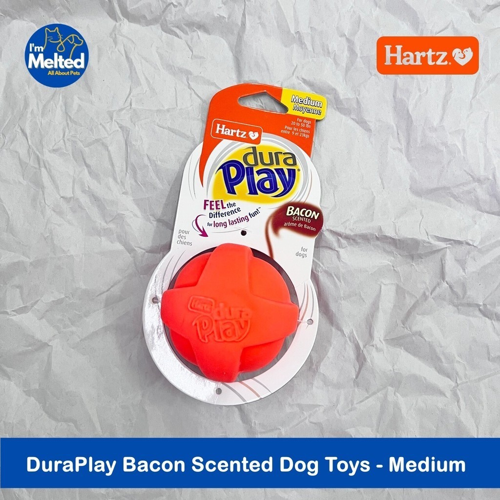 Hartz - Dura Play Bacon Scented Dog Toys ของเล่นสุนัข ลูกบอล กลิ่นเบคอน