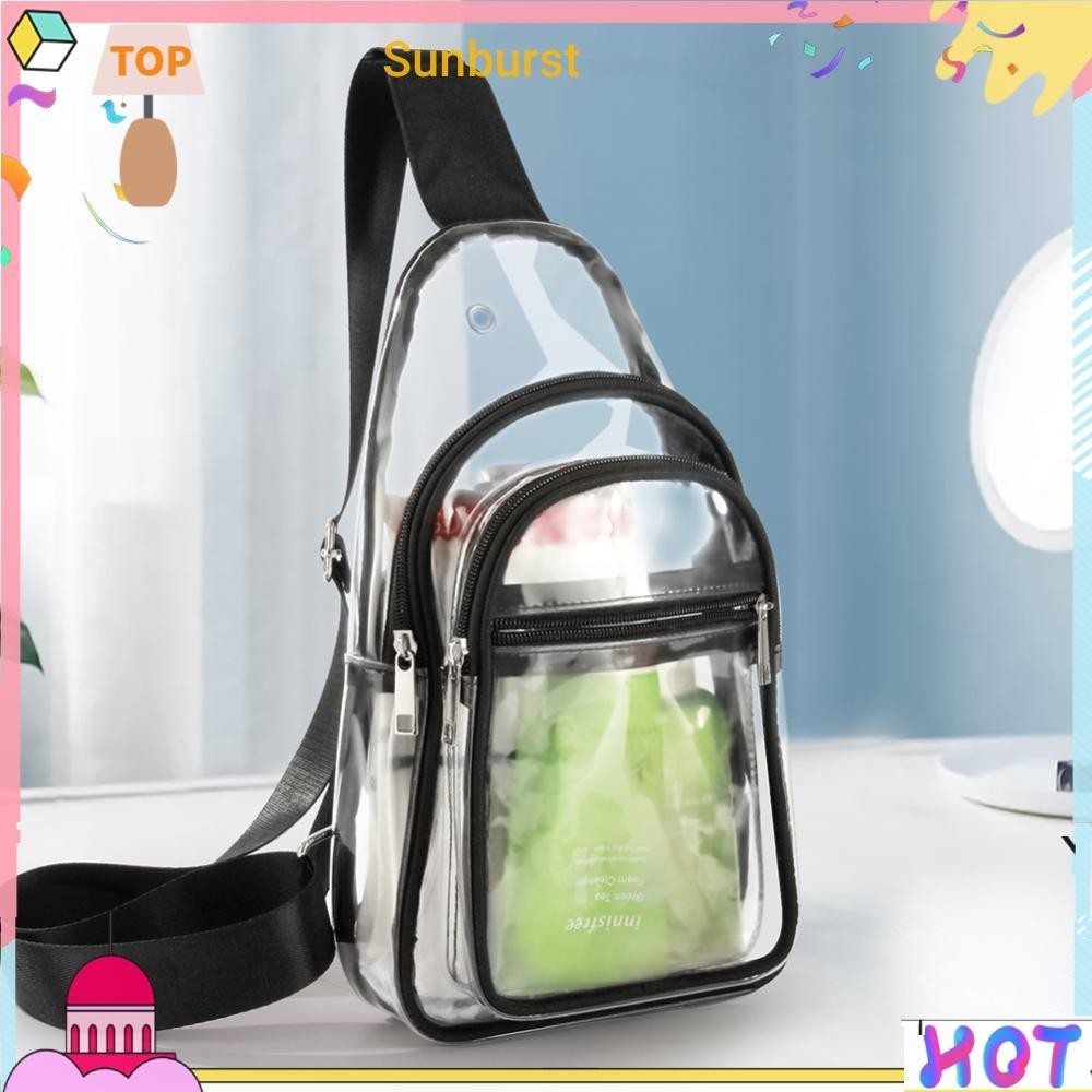 กระเป๋าคาดอก PVC แบบใส เหมาะกับเล่นกีฬา สําหรับผู้ชาย และผู้หญิง [Sunburst11.th]