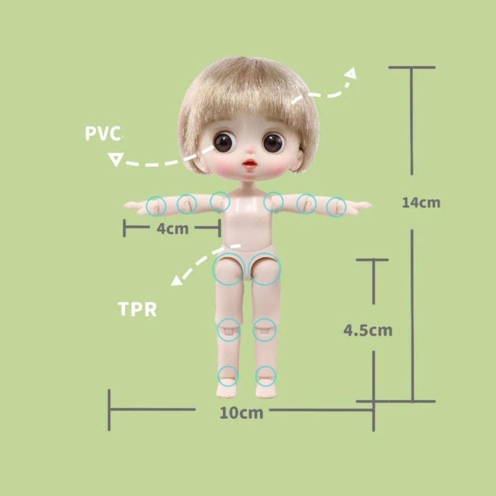 Sevenhome3e Ob11 ตุ๊กตาเสื้อผ้า, Movable Joints ปรับ Obitsu 11 เสื้อผ้าตุ๊กตา, 1/12 Bjd ตุ๊กตา Ob11 14 ซม.Mini Kawaii Obitsu เสื้อผ้าตุ๊กตาเด็ก ราคา ถูกที่สุด ดีลบีเคเค แกลเลอรีภาพที่ 2
