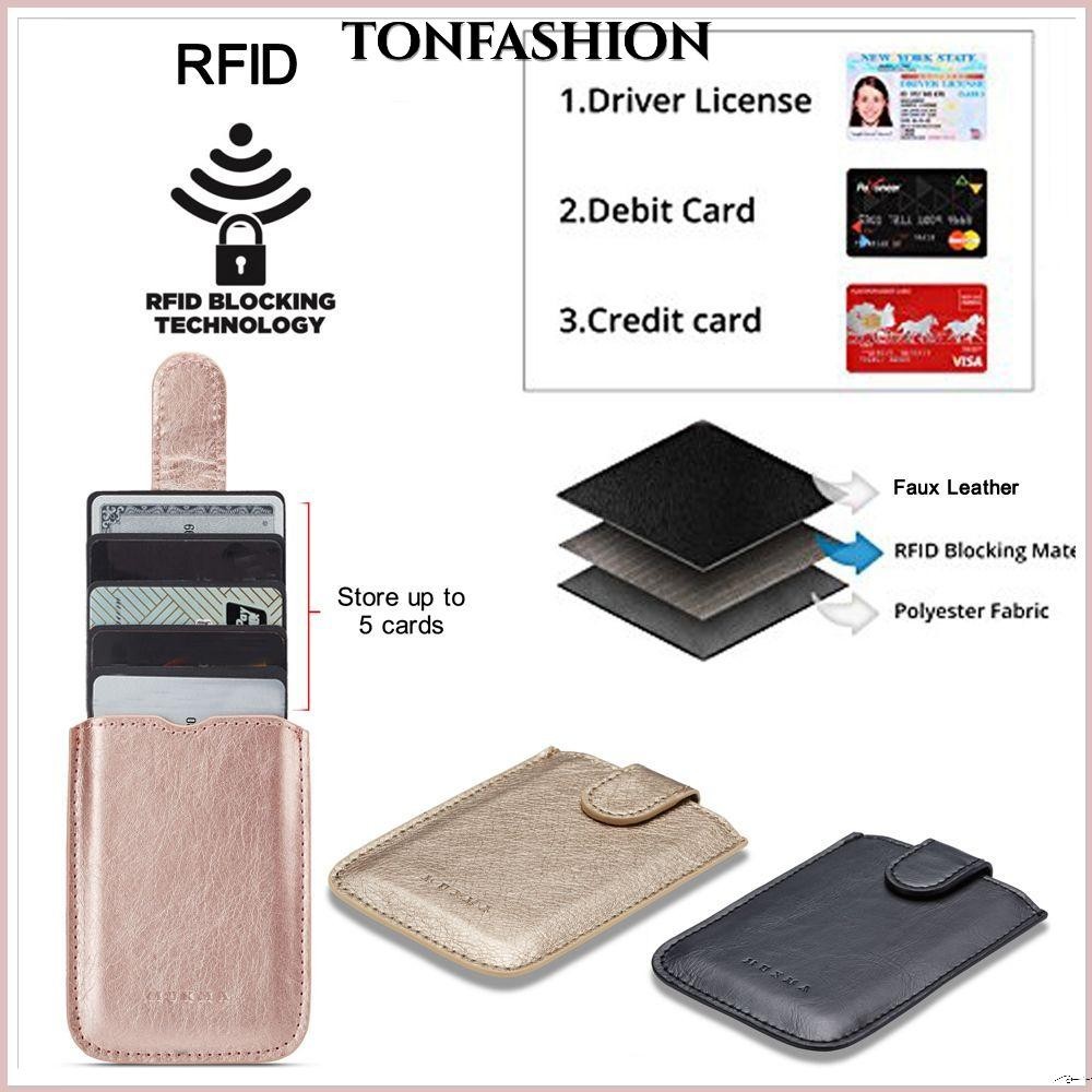 Tonfashion กระเป๋าสตางค์ กระเป๋าใส่บัตรเครดิต โทรศัพท์ แบบติดสติกเกอร์