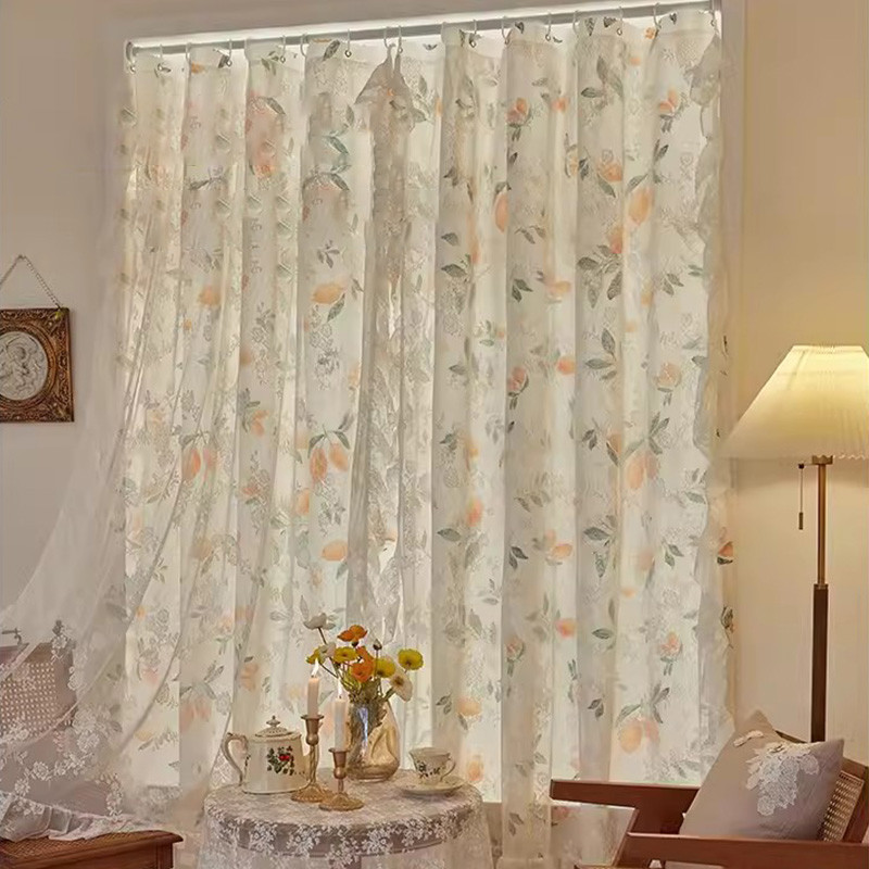 แนะนำ ผ้าม่าน ผ้าม่านลูกไม้ทึบแสง ผ้าตาข่าย ฟรีเจาะรู สําหรับตกแต่งหน้าต่าง ราคาพิเศษ มีเก็บเงินปลายทาง