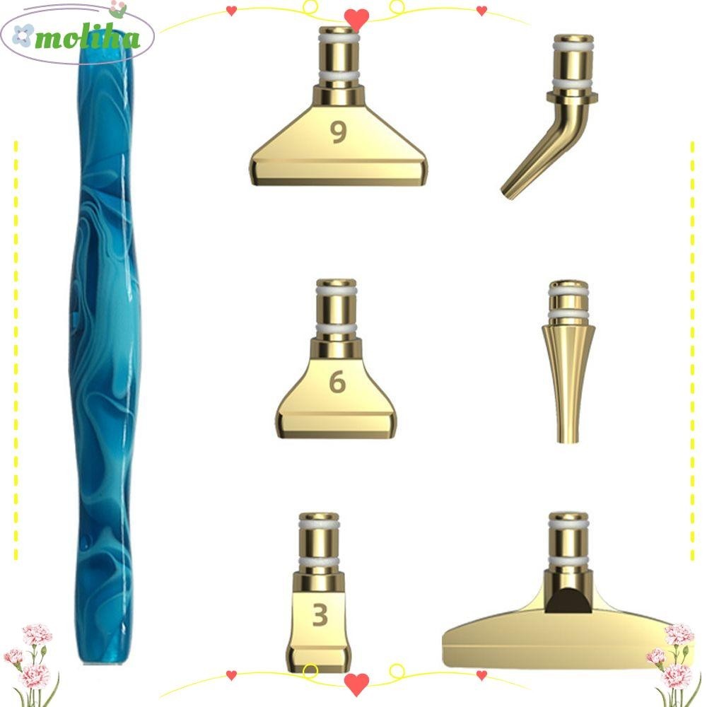 Moliha ปากกาปักครอสติชคริสตัลเรซิ่น สําหรับตกแต่งเล็บ 7 ชิ้น