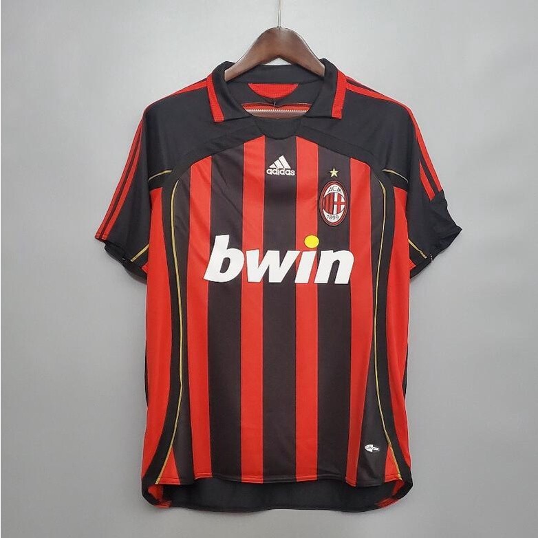 เสื้อกีฬาแขนสั้น ลายทีมชาติฟุตบอล AC Milan 2006/2007 ชุดเยือน คุณภาพสูง สไตล์เรโทร