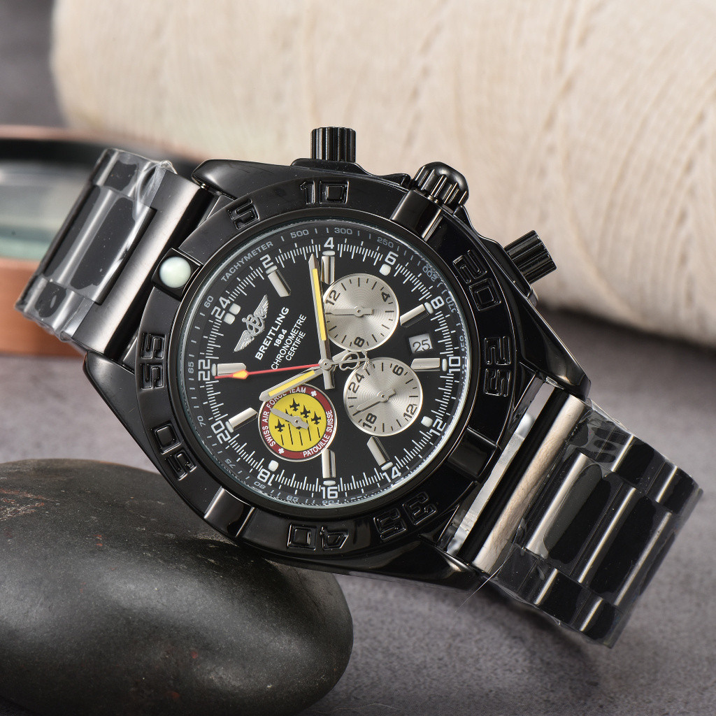 Breitling นาฬิกาข้อมือควอทซ์ สายเหล็ก อเนกประสงค์ สําหรับผู้ชาย