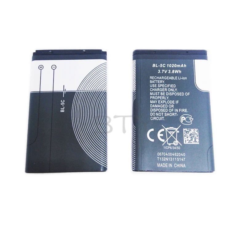 BTY BL-5C Li-ion rechargeable battery 3.7V 1020mAh 1000mAh BL 5C Mobile phone battery