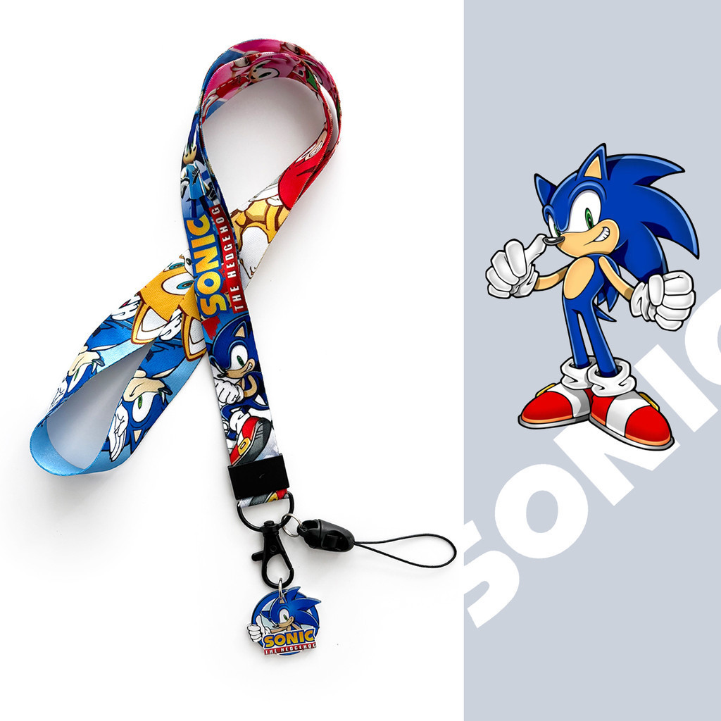 สายคล้องคอ Sonic the Hedgehog การ์ตูน สายคล้องไนลอน เชือกเส้นเล็ก สําหรับ โทรศัพท์มือถือ