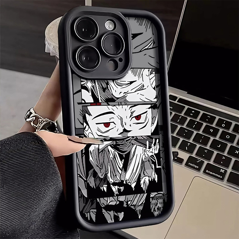 เคสโทรศัพท์มือถือ ซิลิโคนนิ่ม กันกระแทก กันรอยกล้อง ลายการ์ตูนอนิเมะ ของแท้ สําหรับ iPhone 7Plus Case 11 12 13 14 15Pro MAX X XR XS MAX 7 8 Plus