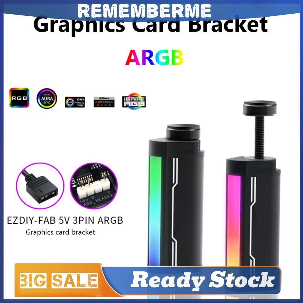 5v 3PIN ARGB Aura Sync LED หมุนกราฟิกการ์ดรั้งสําหรับเคส ATX / M-ATX / ITX