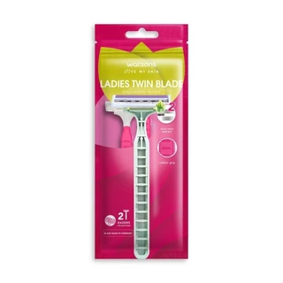 Watsons วัตสัน เลดี้ส์ ทวิน เบลด ดิสโพซะบัล เรเซอร์ส มีดโกนสำหรับผู้หญิง แพ็ค 2 ชิ้น.