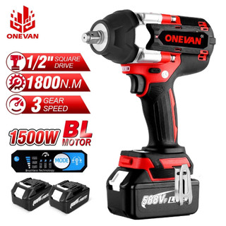 ประแจกระแทกไฟฟ้า ไร้แปรงถ่าน 1800N.M 1500W 3 เกียร์ ปรับได้ สําหรับรถบรรทุก 1/2 นิ้ว Makita 18V