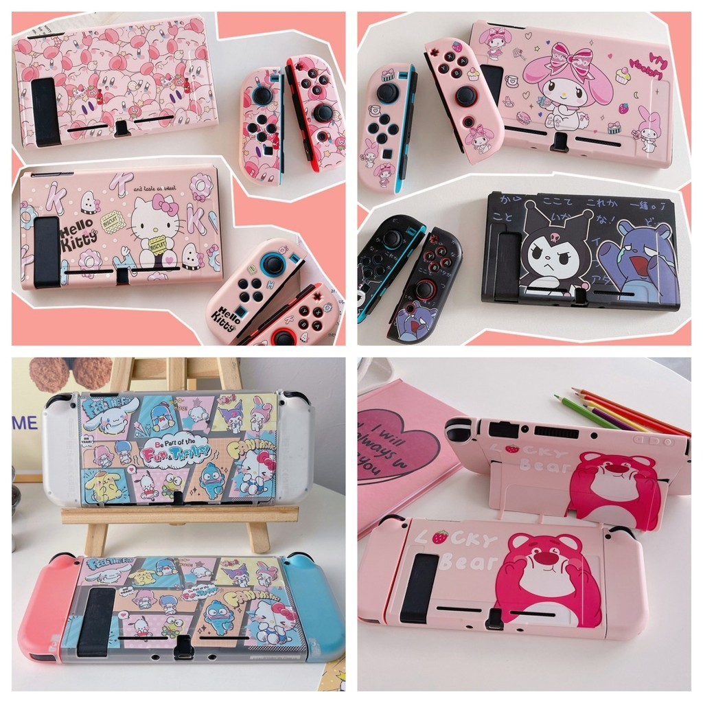 เคส TPU นิ่ม บาง ป้องกัน สวิตช์ สําหรับ Nintendo Switch v1 v2/OLED Console Joy-Con Case Sanrio Kuromi kirby ป้องกันรอยขีดข่วน กันกระแทก บางเฉียบ