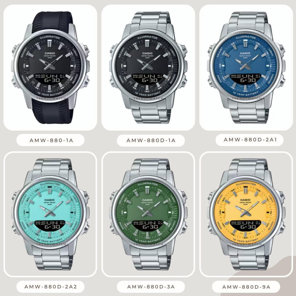 CASIO นาฬิกาข้อมือผู้ชาย รุ่น AMW-880,AMW-880D,AMW-880-1A,AMW-880D-1A, AMW-880D-2A1, AMW-880D-2A2, A