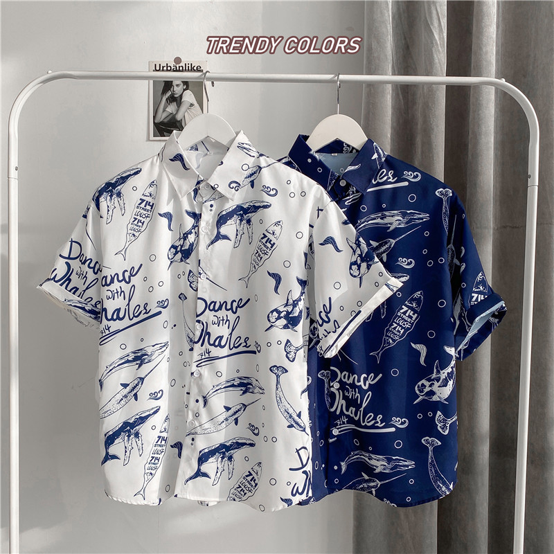 เสื้อเชิ้ตแขนสั้น แบบบาง พิมพ์ลายสัตว์ ทรงหลวม สไตล์ฮาวาย แฟชั่นฤดูร้อน สําหรับผู้ชาย ไซซ์ M - 3XL